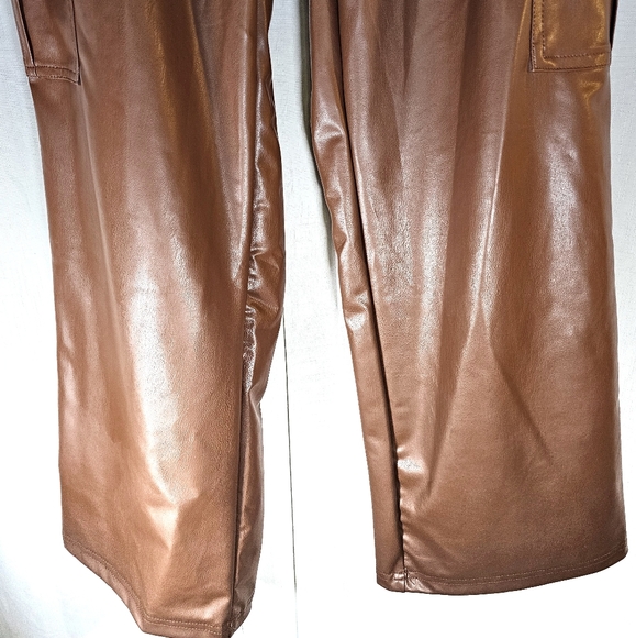 2/$20 No Comment L Faux Leather Cargo Pants - Picture 2 of 7